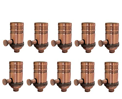 Vintage Turn Knob Dimmer Lamp Socket for Incandescent LED Bulbs (10 Count)