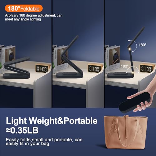 LED Desk Lamp for Office Home & Battery Operated Lamp Rechargeable Lamp Foldable & Portable Light