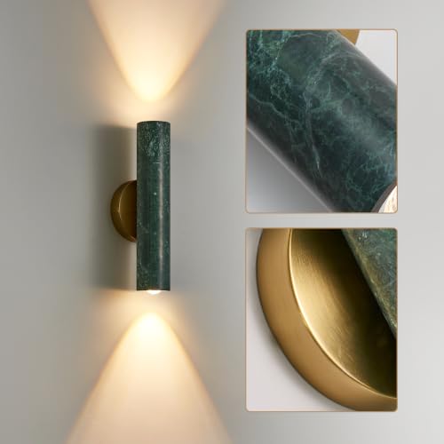 Green Marble Cylinder Wall Sconce