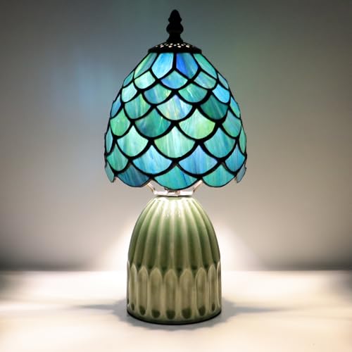 Tiffany Stained Glass Mushroom Table Lamp 12.5 Inch