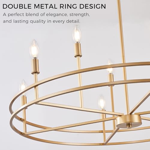 Brushed Gold Chandelier Light Fixture 9