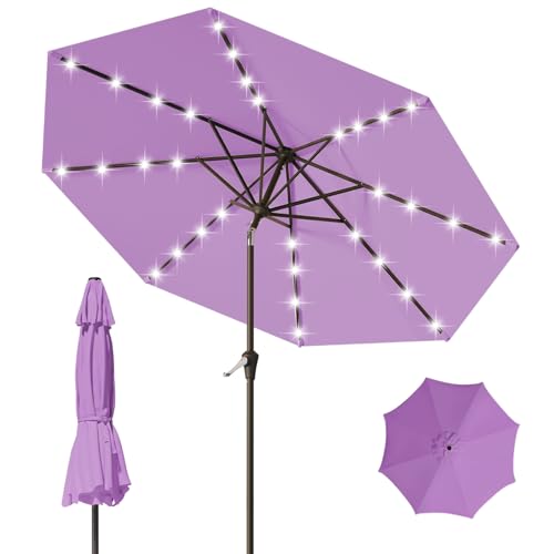 9FT Patio Umbrella with Solar Lights