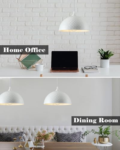 Hammered White Dome Pendant Light 2 Pack (2 Count)