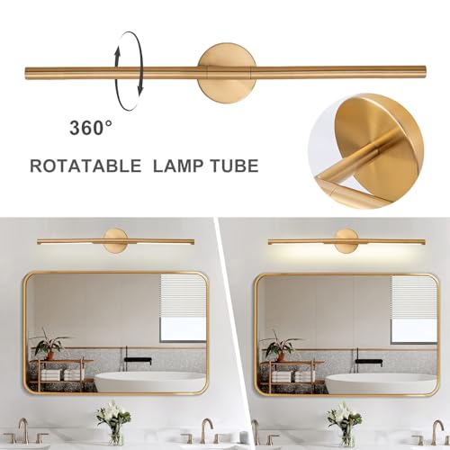 Gold Bathroom Light Fixtures Over Mirror 30 Inch