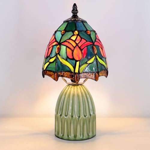 Tiffany Stained Glass Mushroom Table Lamp 12.5 Inch