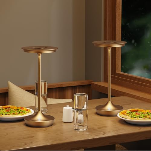 LED Rechargeable Cordless Outdoor 6000mAh Battery Table Lamp 2Pack Bronze (2 Count)