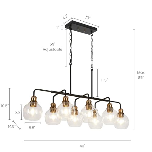 40" Large Rectangular Linear Chandelier