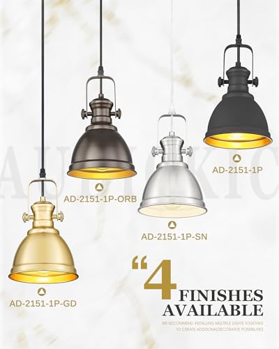 2 Pack Metal Pendant Lights Kitchen Island