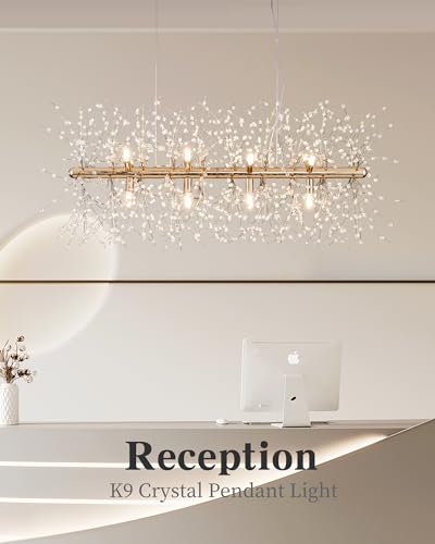 Modern 35.4" Modern Gold Crystal Firework Chandelier (12 Count)
