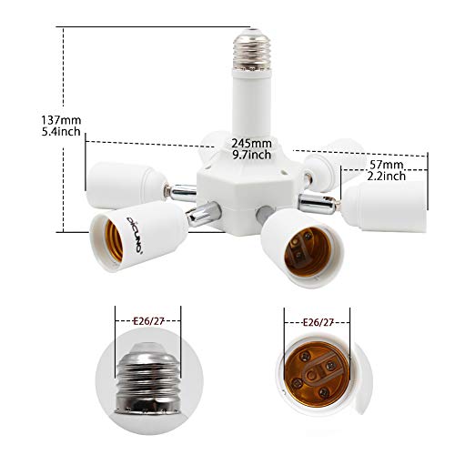 Light Socket Splitter 7 Way Adapter