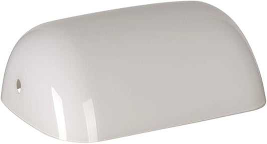 FIRVRE White Banker Glass Lampshade,Desk Lamp Replacement Cover("8.85 IN " L "5.11 IN" W "2.95 IN" H)