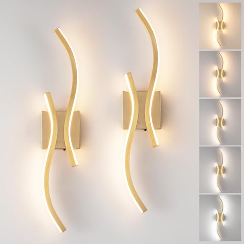 Gold Modern Wall Sconce Set of Two