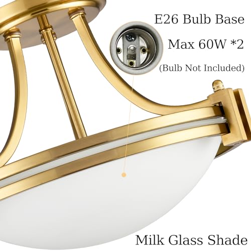 Modern Gold Semi Flush Mount Ceiling Light
