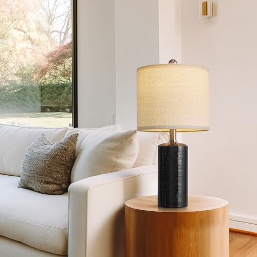 Small Table Lamps Set of 2 for Living Room 20.25" Black Lamps Bedside Lamps (2 Count)