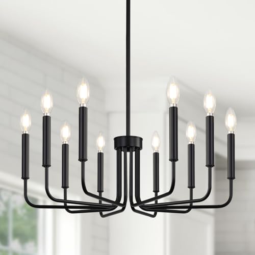 10 Light Black Chandelier