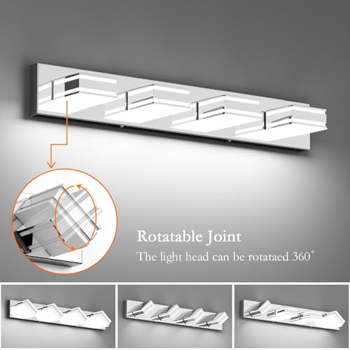 Modern Chrome Vanity Light for Bathroom 4 (4 Count)