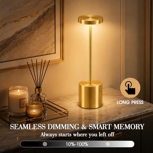 Gold Cordless Table Lamps Set of 2 (2 Count)