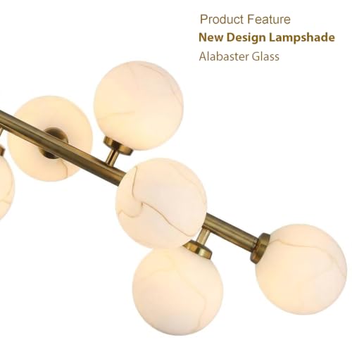 Mid Century Modern Chandelier Alabaster Pendant Light