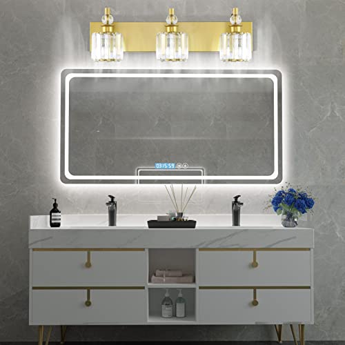 Crystal Vanity Light 3 Light Gold Crystal Bathroom Vanity Lights Fixtures Over Mirror Modern Gold Vanity Light