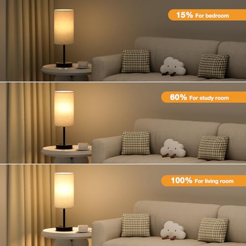17.4" Beige Lamp for Bedroom