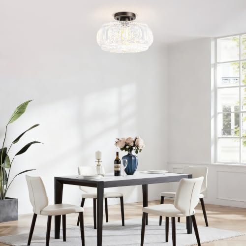 12 Inch Oil Rubbed Bronze Semi Flush Mount Ceiling Light Fixture
