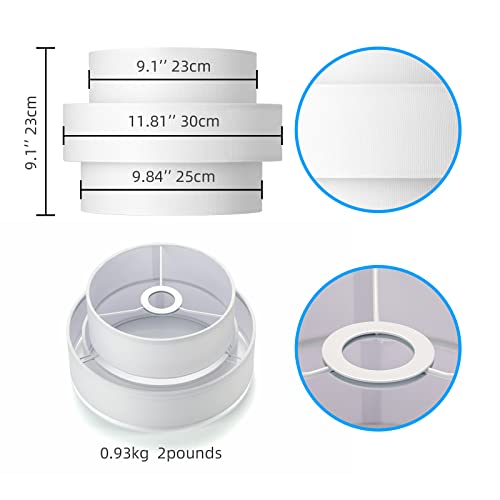 3 tier Drum Lamp Shade for Pendant Lighting Floor Lamps Replacement Shade