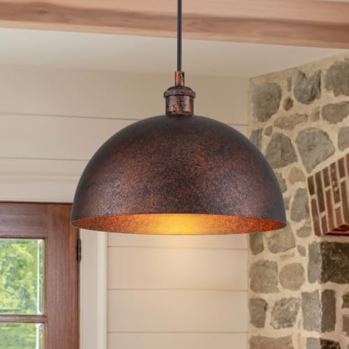 11.8” Industrial Metal Dome Pendant Light