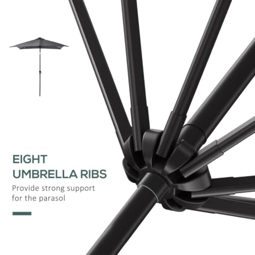Dual Function Table Umbrella with Solar Rib Lights and Effortless Opening Crank for Backyard Meals