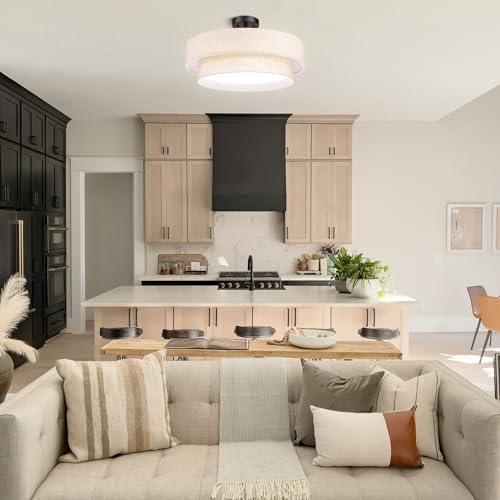 20 Inch Semi Flush Mount Round Ceiling Light Fixture
