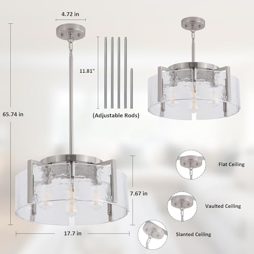 Nickel Chandeliers for Dining Room Light Fixture