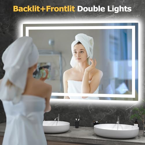 60"X40" LED Bathroom Mirror with Lights