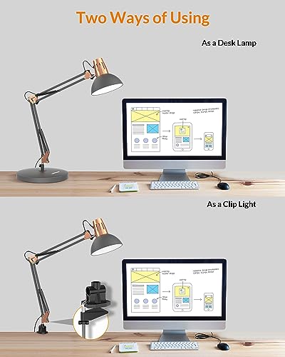 Metal Adjustable Desk Lamp with Clamp