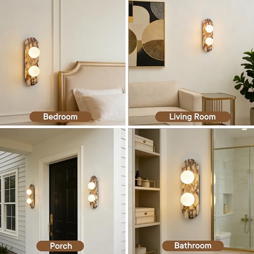 17.7 inch Natural Marble Wall Sconce