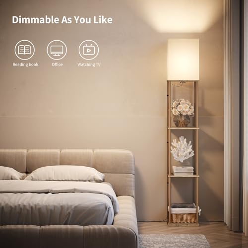 Floor Lamp with Shelves