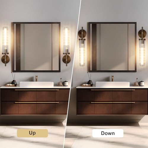 19.5" Knurled‑Craft Hardwired Bronze Wall Sconce