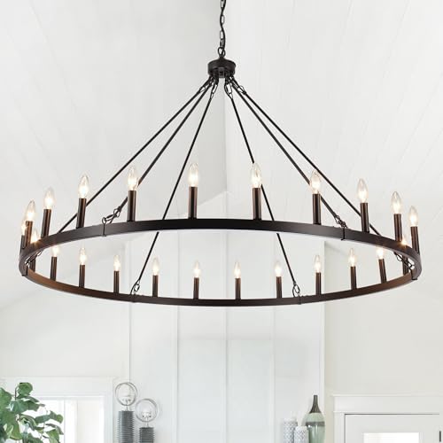 52 inches Black Wagon Wheel Chandelier