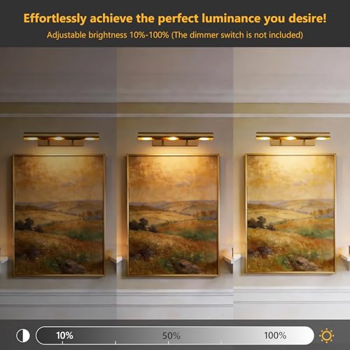 18 Inch Hardwired Picture for Wall Brass Picture Lighting (3 Count)