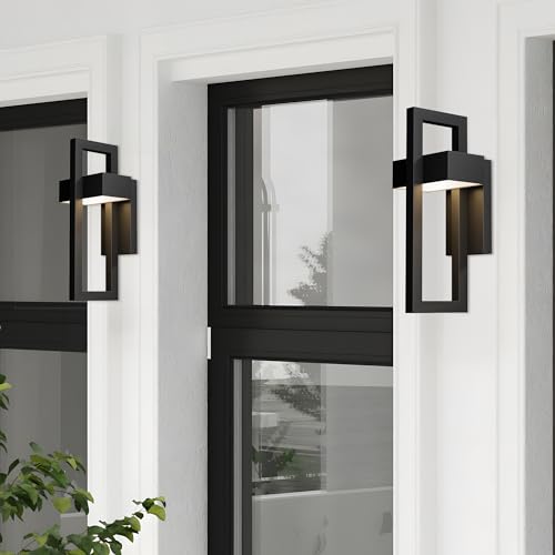 2 Packs Modern Outdoor Wall Lights 3000K Integrated LED Outdoor Wall Sconces Lighting (2 Count)