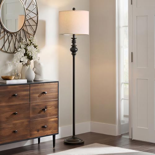 64.25" Farmhouse Floor Lamp for Living Room (Antique Black)