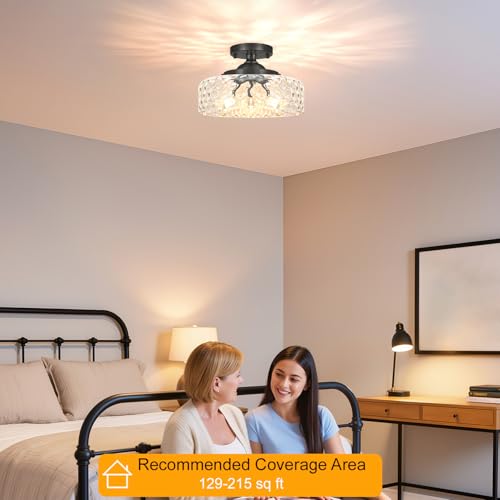 Black Semi Flush Mount Ceiling Light