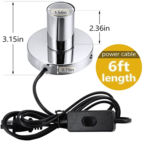 2 Pcs Lamp Base E26 E27 Socket with 6 Ft Cord