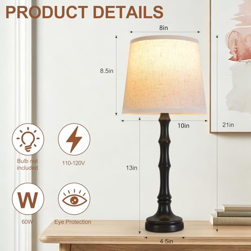Lamps Set of 2 Modern Farmhouse Table Lamp Bedside Reading Lamps Living Room End Tables Set Lamps for Night Stands Bedroom Night Lamp (2 Count)