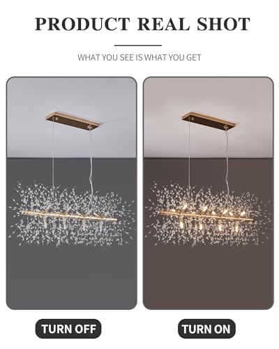 Modern 35.4" Modern Gold Crystal Firework Chandelier (12 Count)