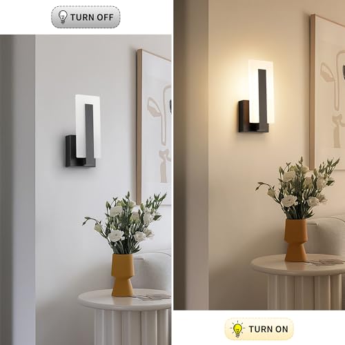 Modern LED Wall Sconces Up and Down Wall Mount Light Black 3000K Warm White Wall Lights Set of 2 (2 Count)