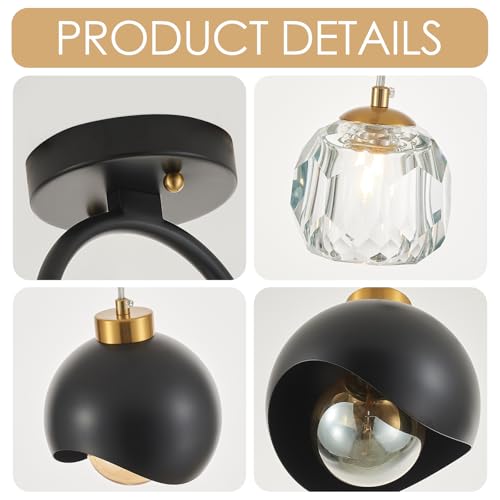 2 Light Modern Pendant Light with Crystal Accent