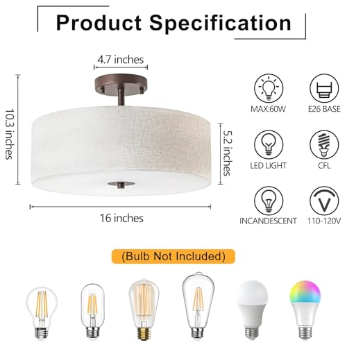 Semi Flush Mount Ceiling Light