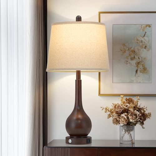 26" Brown Table Lamp Single
