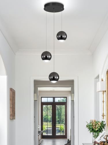 3 Light Modern Black Pendant Light Chandelier for Kitchen Island