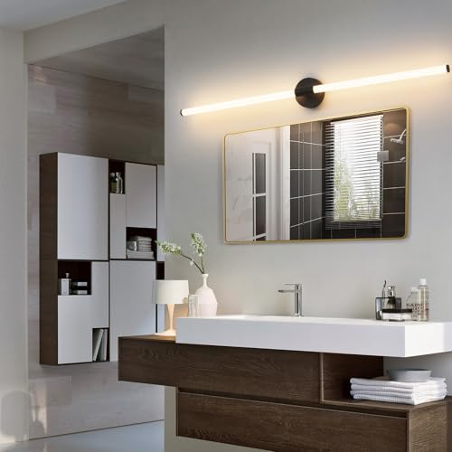 Bathroom Vanity Lights 47" Long LED Vanity Light Bar Black