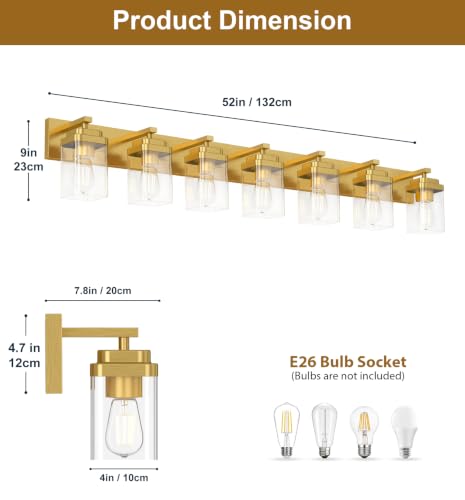 Brushed Gold Bathroom Light Fixtures